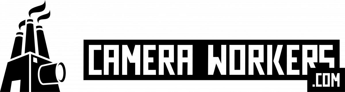 Cameraworkers-Logo in schwarz-weiß, horizontal ausgerichtet.